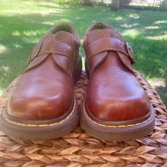 Dr. Martens 3A78 Brown Grizzly Leather Monk Strap Y2K Chunky Y2K Platform Oxford - Picture 3 of 10